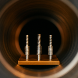 Photo of magnetic screws while being selectively manipulated